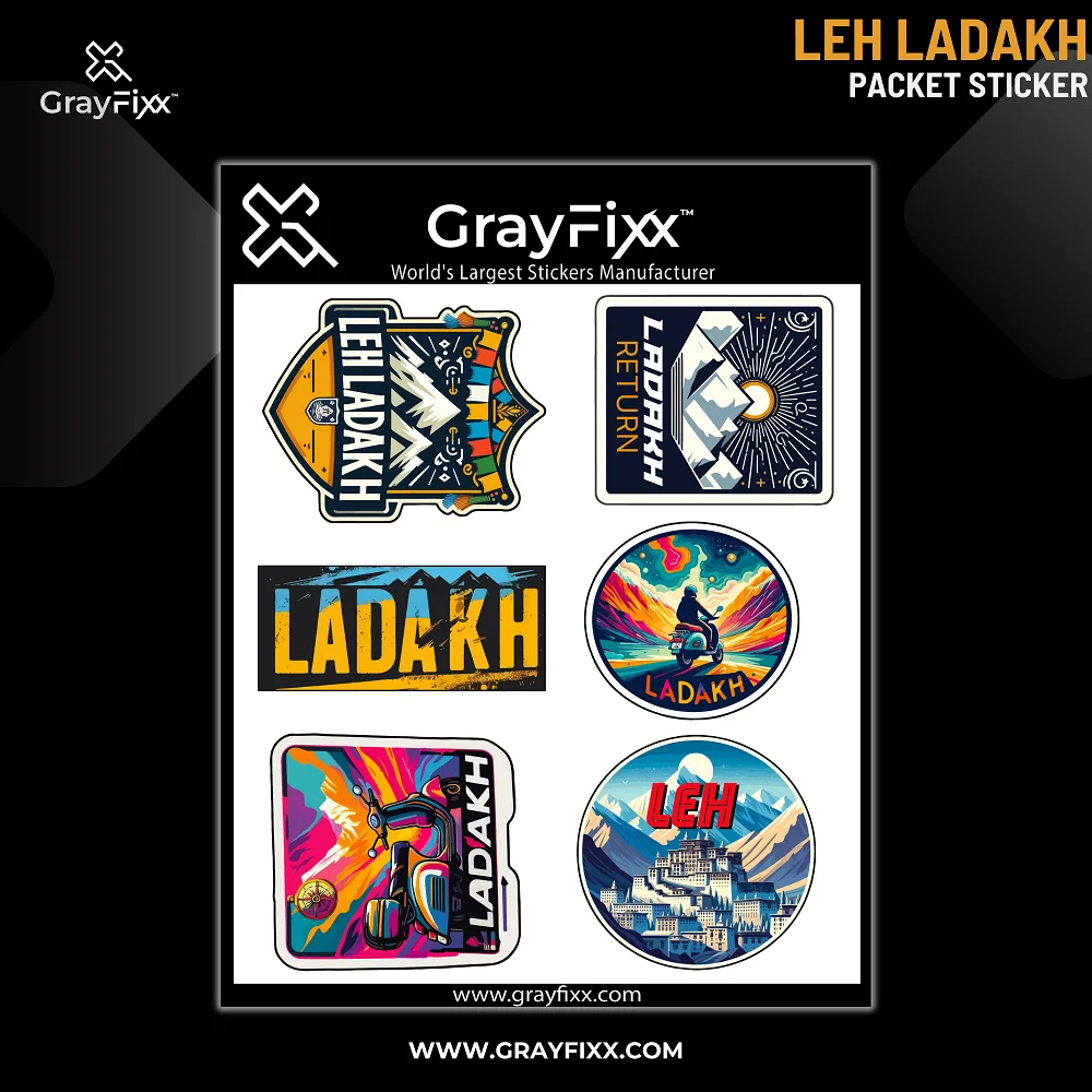 Leh Ladakh Packer Sticker For Anywhere | Printed In Premium Gloss Vinyl With FPF(Fade Protection Film), Water Proof, Precut Sticker, Size 2.0 Inches